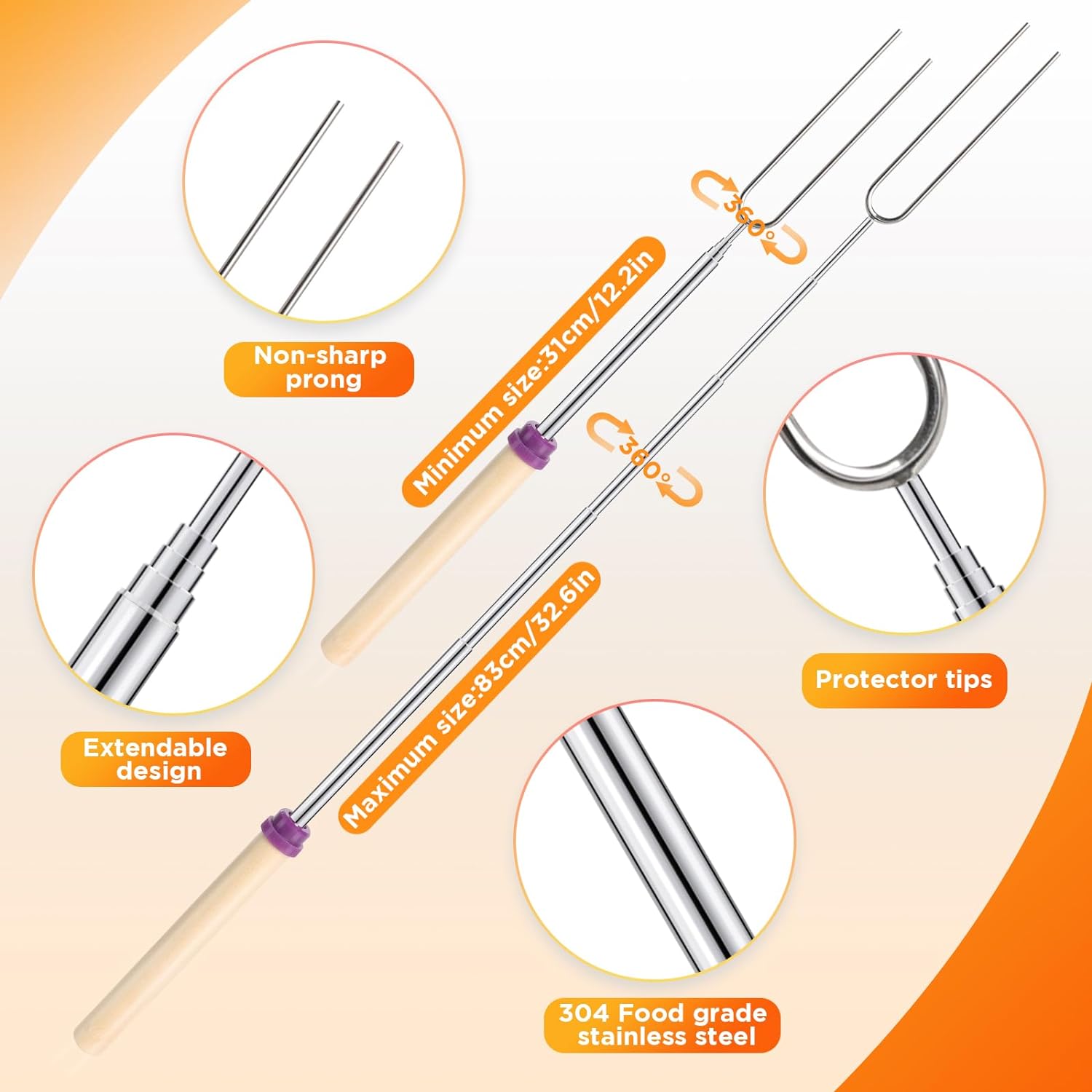 6 pz in acciaio inox telescopi - Corn Dog Stick recensione e prezzo
